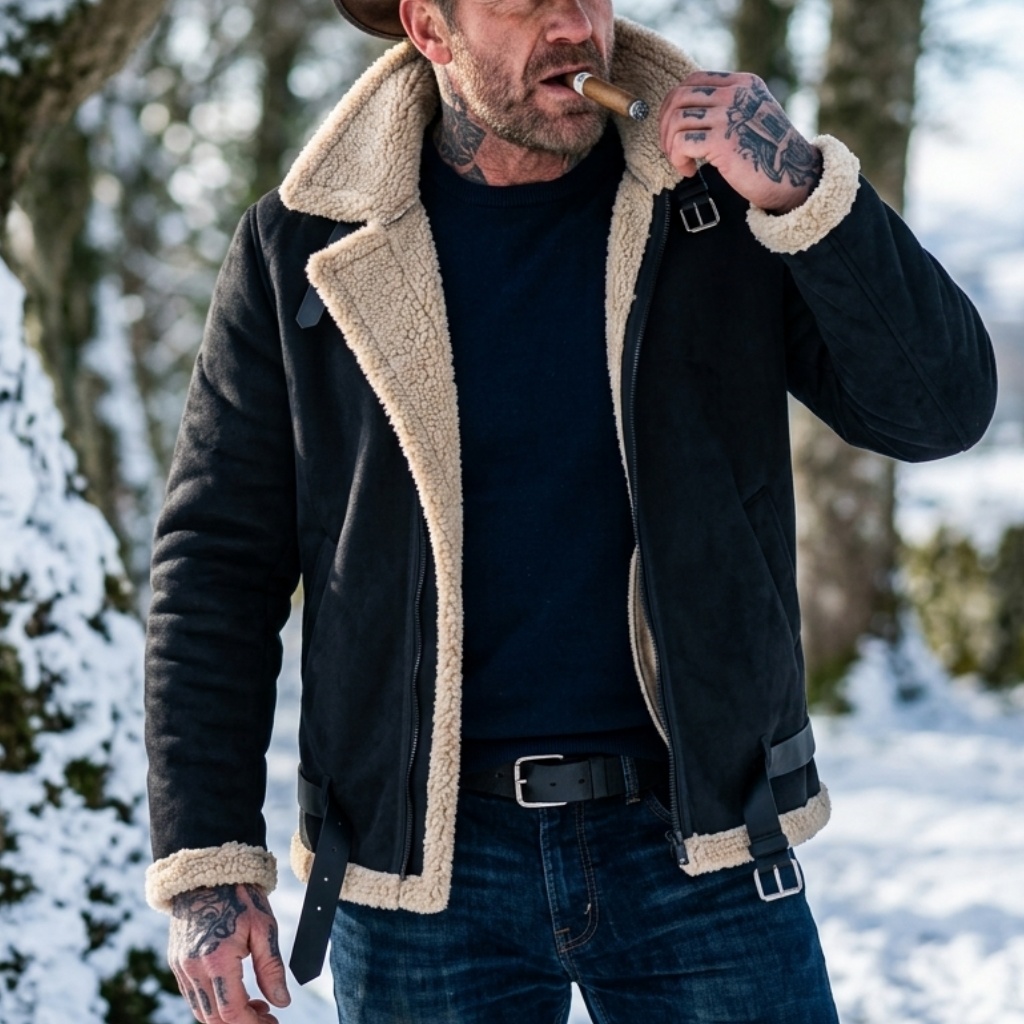 Men'S Outdoor Hunting Jacket - Jaket Suede Pria Musim Dingin Berlapis