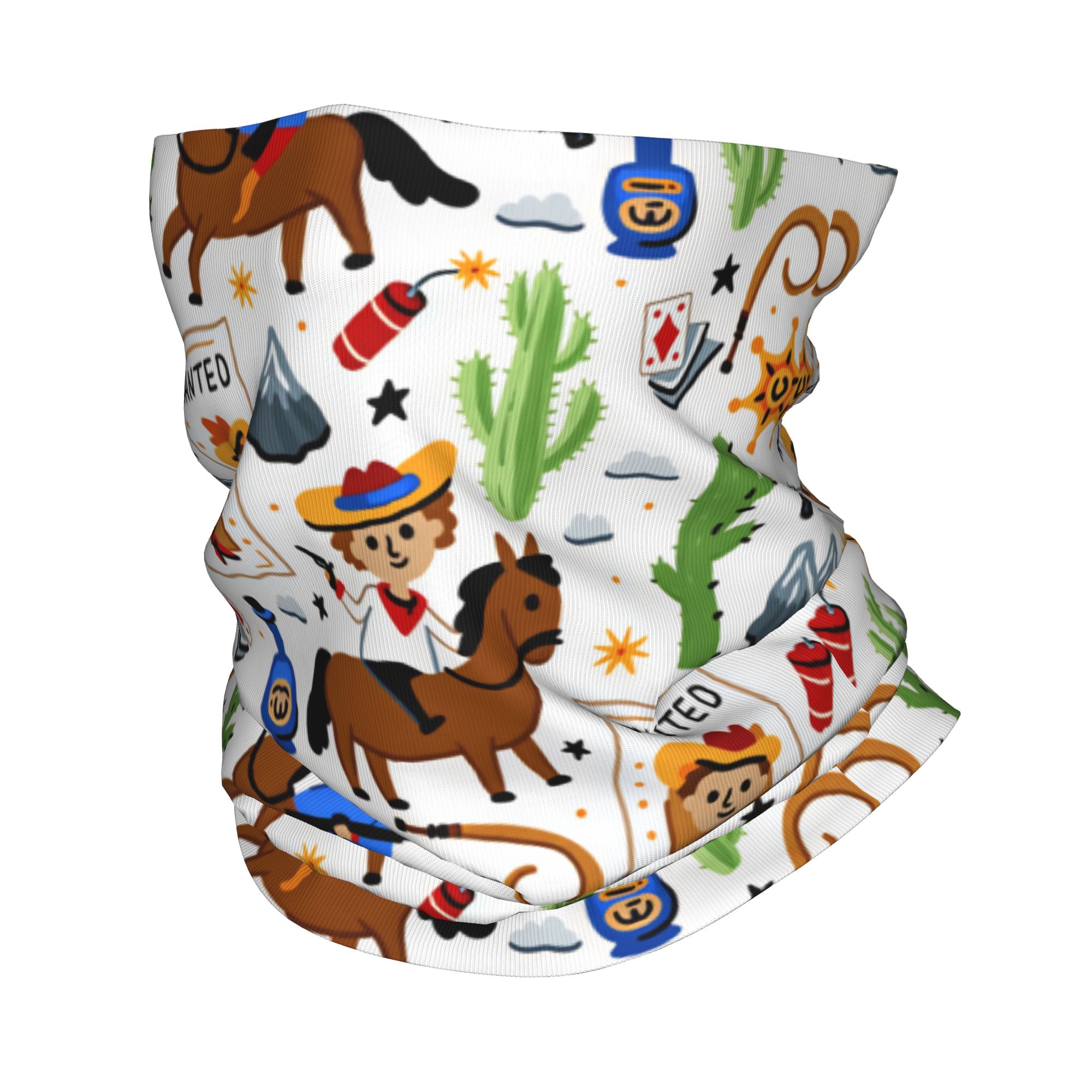 Outdoor Hunting Prints - Masker Balaclava Koboi Barat Anak-anak Kartun