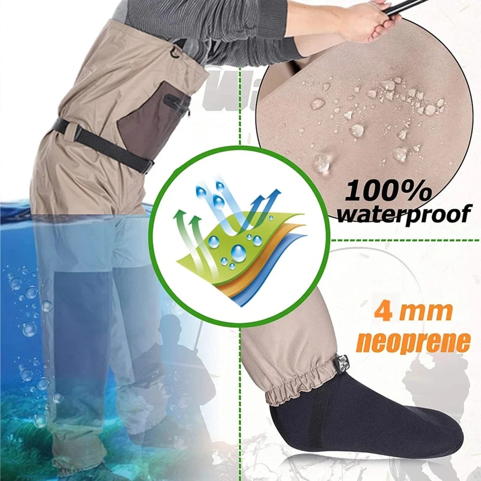 Goture Celana Pancing 3-Lapisa - Fishing Waders Breathable ulasan dan harga